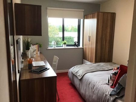 Student Accommodation Canterbury room with study area